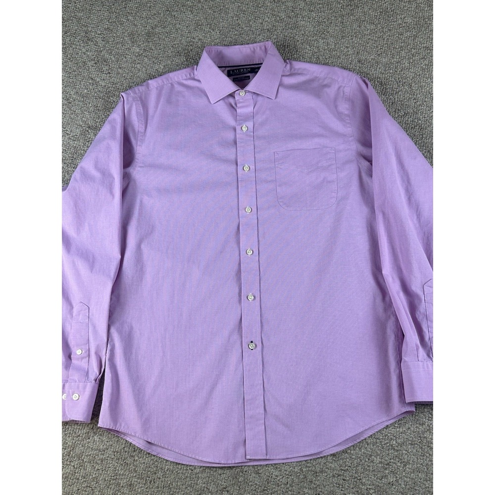 Lauren Ralph Lauren Slim Fit Stretch Non Iron Men's Dress Shirt Size 16.5 36/37